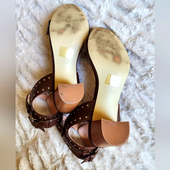 Brown Studded Open Toe Sandals - Picture 4 of 6